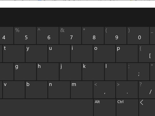 The Windows 10 on-screen keyboard.