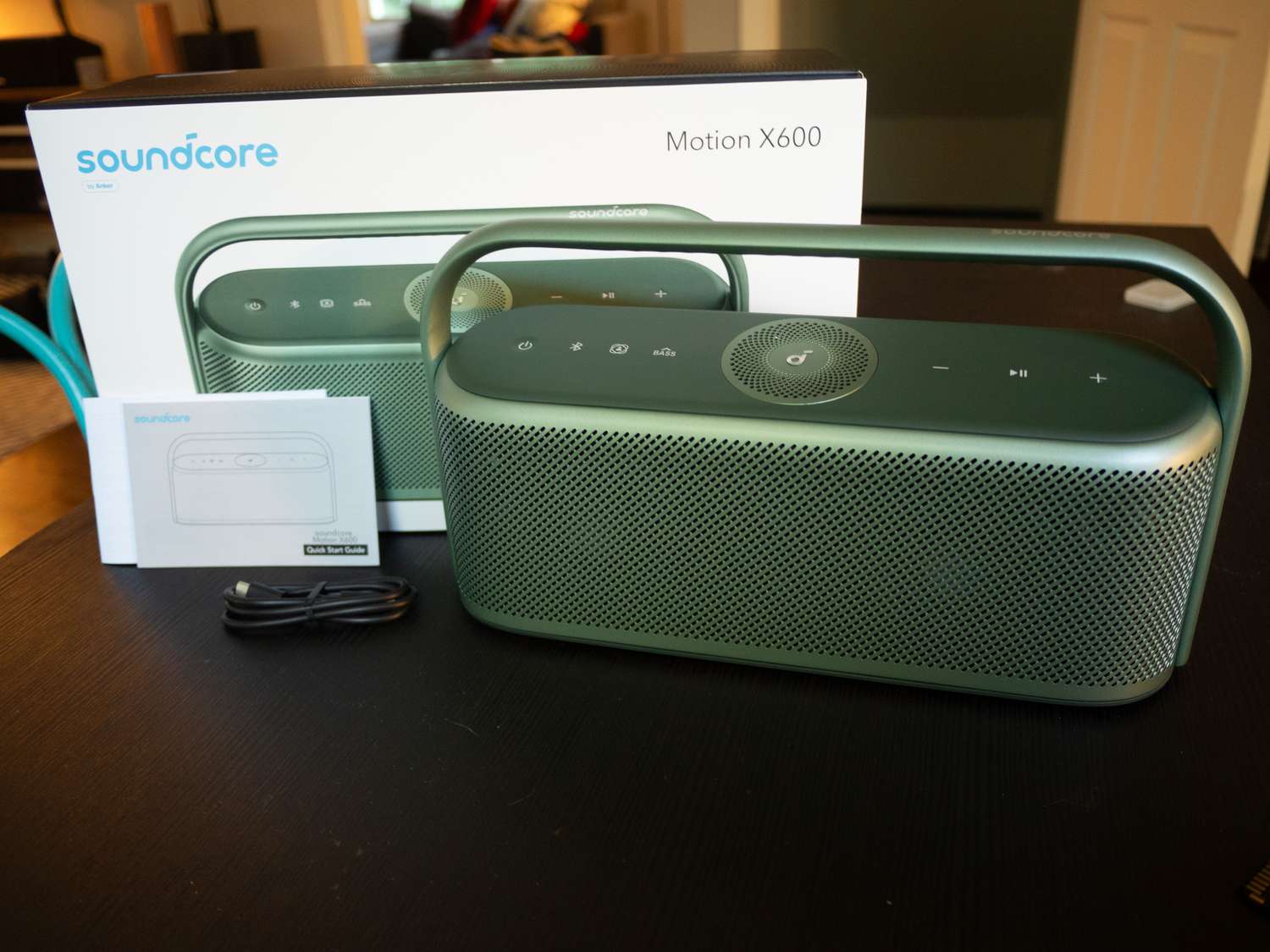 Soundcore Motion X600 Bluetooth speaker.